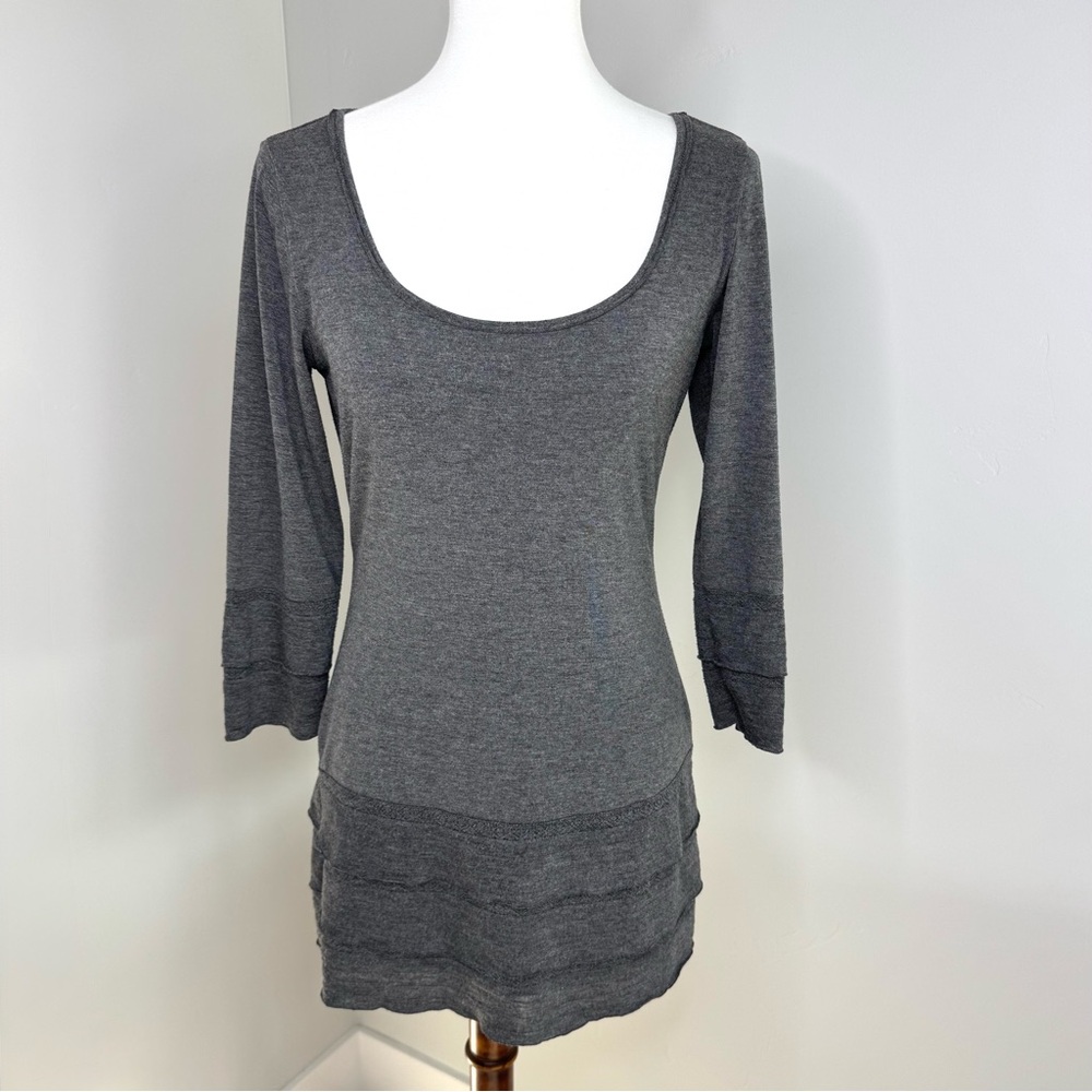 Max Studio Gray Tiered Dress Women’s Size Medium Scoop Neck